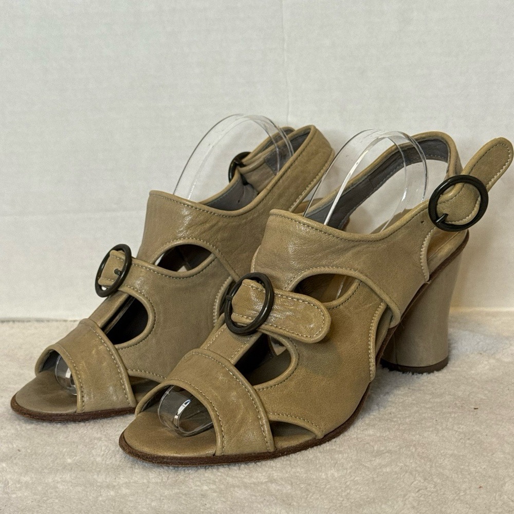 Argila Pepe Monjo Leather Strappy Buckle‎ Heeled Open Toe Sandals Size 36/6